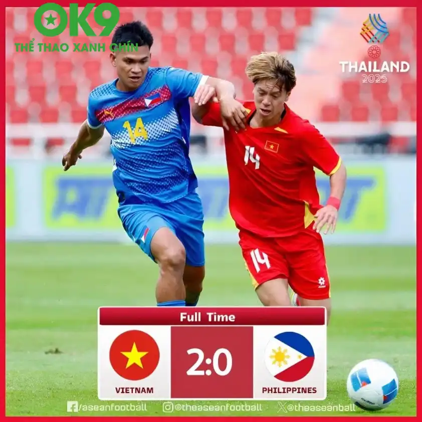 U22 Việt Nam vượt qua U22 Philippines ở bán kết. (Ảnh: ASEAN Football) U22 Việt Nam vượt qua U22 Philippines ở bán kết. (Ảnh: ASEAN Football)