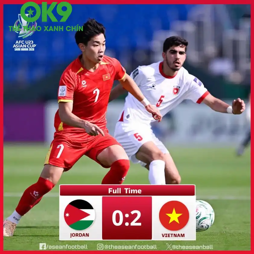 U23 Jordan choáng váng trước đẳng cấp của U23 Việt Nam. (Ảnh: AFC) U23 Jordan choáng váng trước đẳng cấp của U23 Việt Nam. (Ảnh: AFC)
